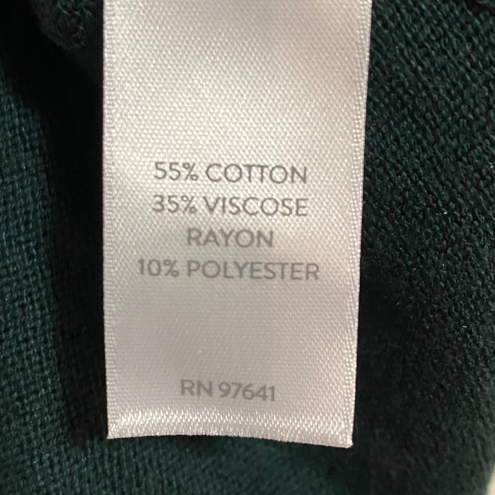 Pure Jill Green V-Neck Sweater Tunic Center Seam Relaxed Knit Pullover Women - Picture 7 of 8